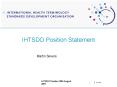 IHTSDO Position Statement PowerPoint PPT Presentation