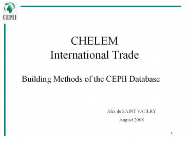 CHELEM International Trade