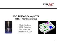 ISO TC184/SC4 Wg3/T24 STEP Manufacturing