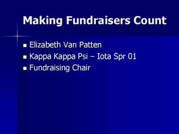 Making Fundraisers Count