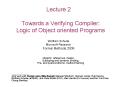 Lecture 2 Towards a Verifying Compiler: Logic of Object oriented Programs PowerPoint PPT Presentation