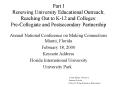 Part I Renewing University Educational Outreach Reaching Out to K12 and Colleges: PreCollegiate and PowerPoint PPT Presentation