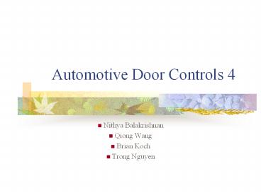 Automotive Door Controls 4