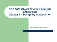 COP 3331 Object Oriented Analysis and Design Chapter 7 
