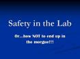 Safety in the Lab PowerPoint PPT Presentation