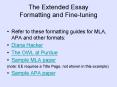 The Extended Essay Formatting and Finetuning PowerPoint PPT Presentation