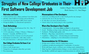 Struggles of New College Graduates in Their First Software Development Job