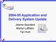 2004-05 Application and Delivery System Update PowerPoint PPT Presentation