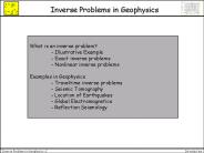 Inverse Problems in Geophysics