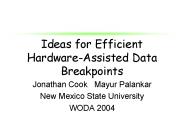 Ideas for Efficient Hardware-Assisted Data Breakpoints