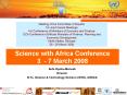 Science with Africa Conference 3 7 March 2008 PowerPoint PPT Presentation