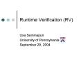 Runtime Verification (RV) PowerPoint PPT Presentation