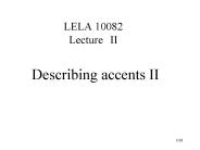 LELA 10082 Lecture II