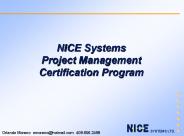 NICE Systems Project Management Certification Program