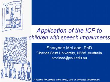 Application of the ICF to children with speech impairments