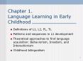 Chapter 1. Language Learning in Early Childhood PowerPoint PPT Presentation