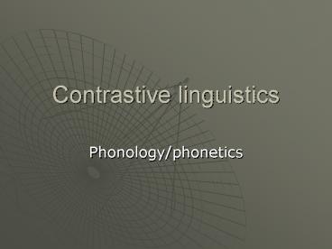 Contrastive linguistics