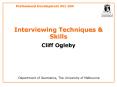 Interviewing Techniques PowerPoint PPT Presentation