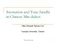 Intonation and Tone Sandhi in Chinese Min dialect PowerPoint PPT Presentation