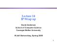 Lecture 14 IP Wrap up PowerPoint PPT Presentation