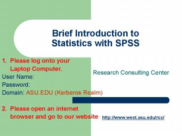 PPT – Brief Introduction to Statistics with SPSS PowerPoint ...