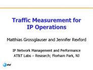 Traffic Measurement for IP Operations