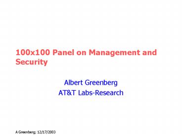 100x100 Panel on Management and Security