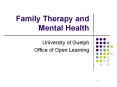 Family Therapy and Mental Health PowerPoint PPT Presentation