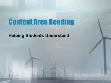 Content Area Reading