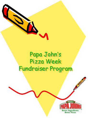 Papa Johns Pizza Week Fundraiser Program