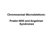 Chromosomal Microdeletions: Prader-Willi and Angelman Syndromes