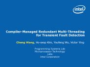CompilerManaged Redundant MultiThreading for Transient Fault Detection