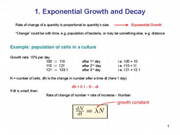 1' Exponential Growth and Decay