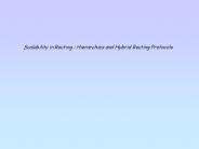 Scalability in Routing : Hierarchies and Hybrid Routing Protocols