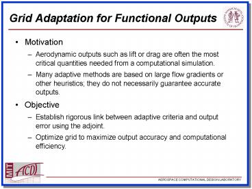 Grid Adaptation for Functional Outputs