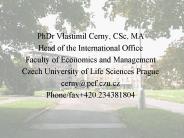 PhDr Vlastimil Cerny, CSc, MA