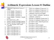 Arithmetic Expressions Lesson