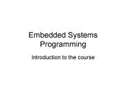 Embedded Systems Programming