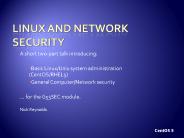 Linux and network security