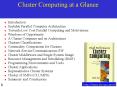 Cluster Computing at a Glance PowerPoint PPT Presentation