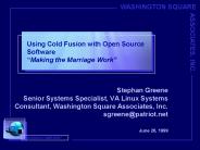 Using Cold Fusion with Open Source Software 