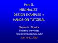 Part II. MINIMALIST:  DESIGN EXAMPLES   HANDS-ON TUTORIAL PowerPoint PPT Presentation