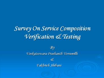 Survey On Service Composition Verification