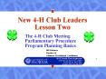 New 4-H Club Leaders Lesson Two PowerPoint PPT Presentation
