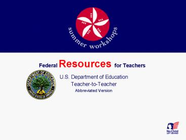 Federal Resources for Teachers