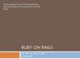 Ruby on Rails PowerPoint PPT Presentation