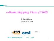 e-Beam Mapping Plans (FY09)