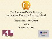 The Canadian Pacific Railway Locomotive Resource Planning Model
