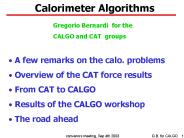 Calorimeter Algorithms