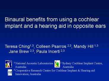 Optimising hearing aid fittings of children who also use cochlear implants